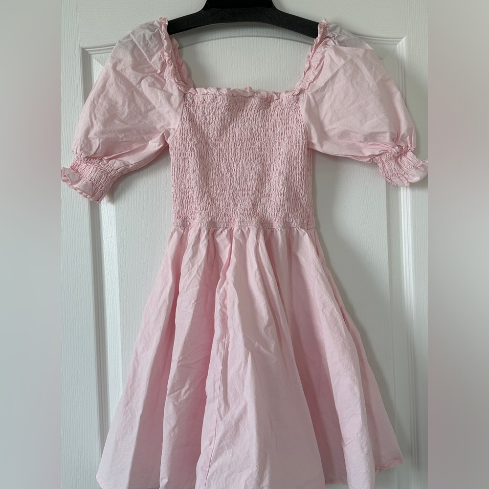 Pink Cotton Mini Dress